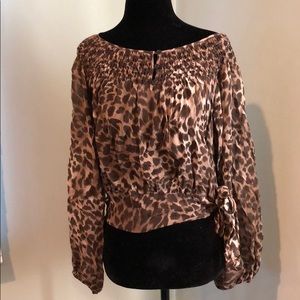 Michael lord silk leopard blouse